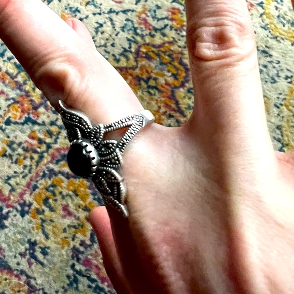 💎🔥Sivana 100% GENUINE BLACK RAW ONYX STERLING SILVER! Discontinued!! A GEM!!!! - Picture 13 of 16